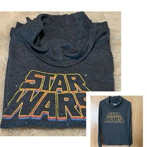 Fifth Sun Gray Star Wars Cowl Neck Lightweight Hoodie Sweatshirt